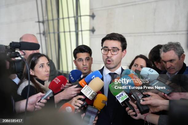 Antonio Tejado's lawyer, Fernando Velo, attends the media. On March 15 in Seville . The Court of Instruction number 16 of Seville has summoned this...