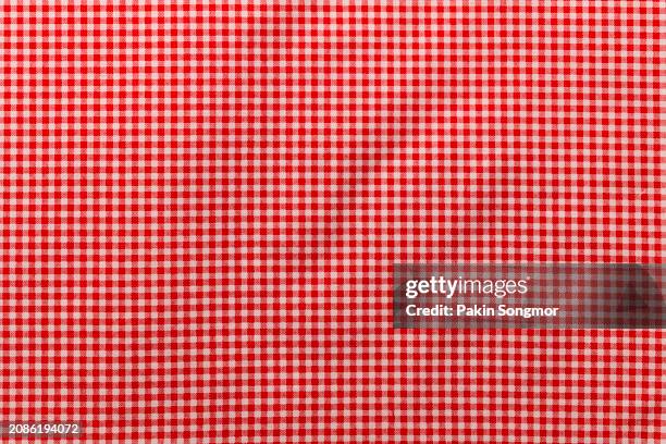 close-up plaid fabric pattern texture and textile background. - tablecloth stock pictures, royalty-free photos & images