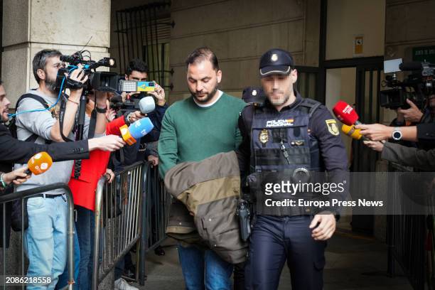 Maria del Monte's nephew, Antonio Tejado leaving the court after testifying about the robbery of Maria del Monte. On March 15 in Seville . The Court...