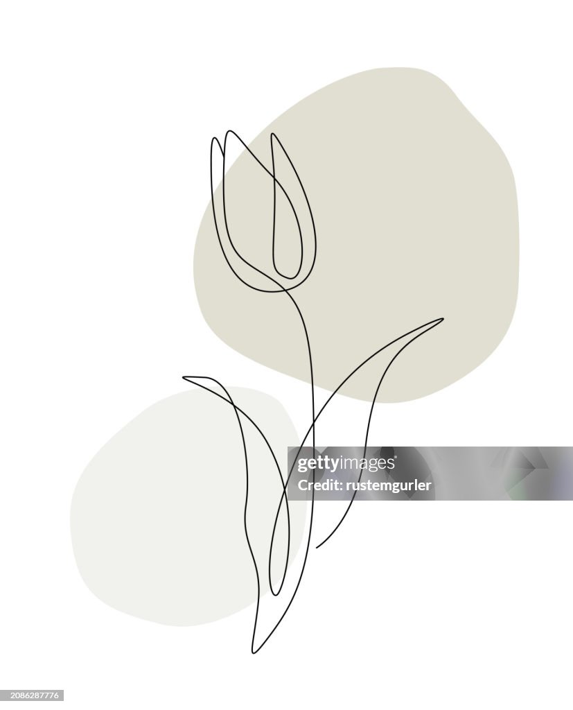 Flower drawing mono line. Continuous line icon on white background.