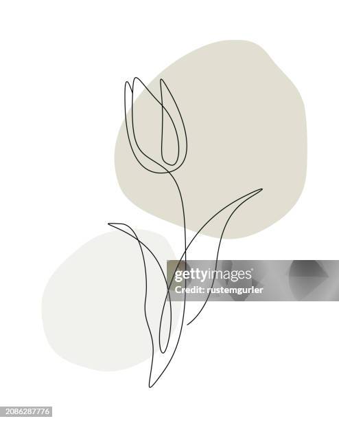 flower drawing mono line. continuous line icon on white background. - rose line stock illustrations