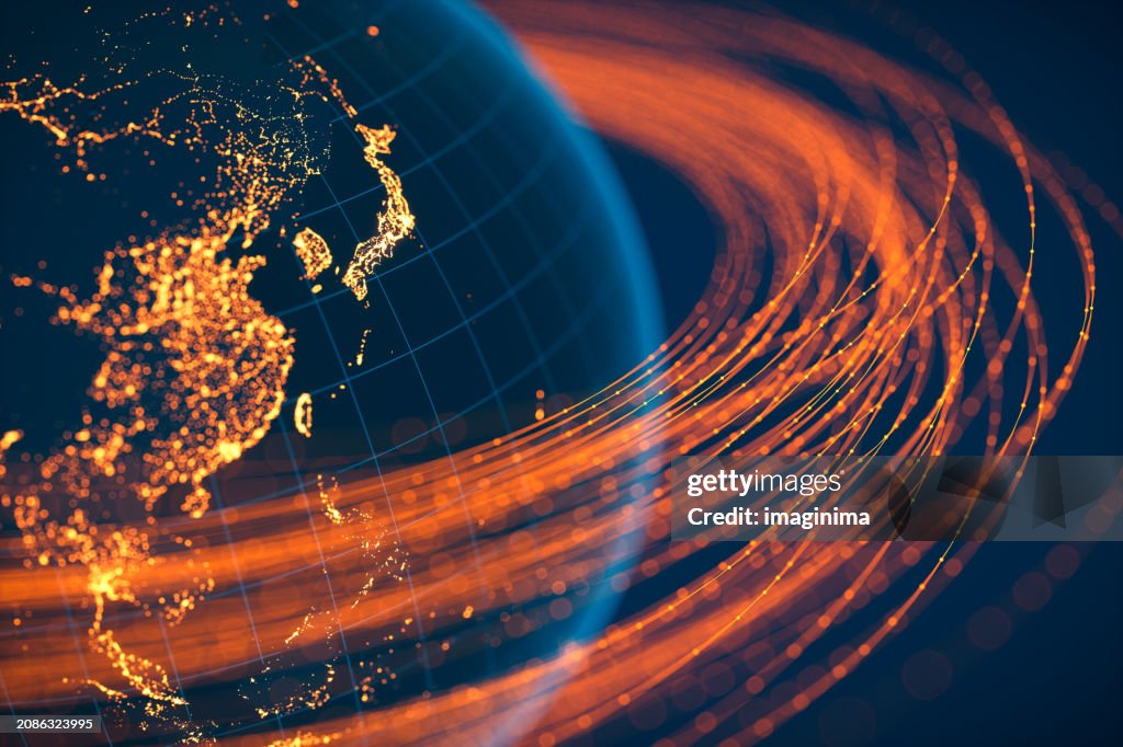 Globale Kommunikation - Ostasien (Weltkarte mit freundlicher Genehmigung der NASA)