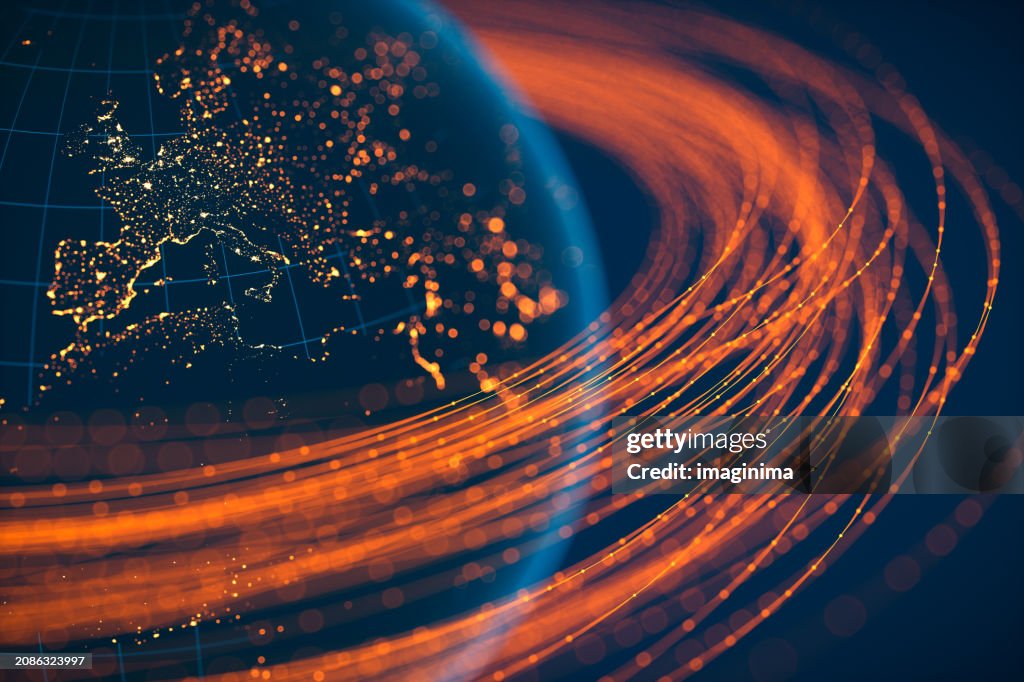 Globale Kommunikation - Europa (Weltkarte mit freundlicher Genehmigung der NASA)