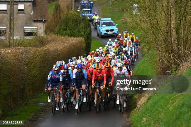 Yves Lampaert of Belgium and Team Soudal Quick-Step, Rick Zabel of Germany and Team Israel - Premier Tech, William Blume Levy of Denmark and Team...