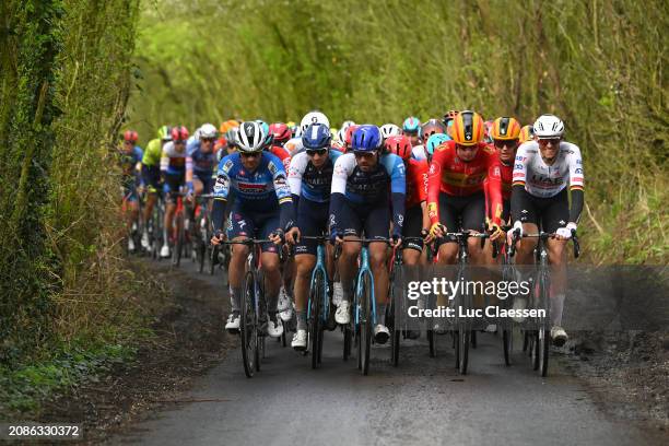 Yves Lampaert of Belgium and Team Soudal Quick-Step, Rick Zabel of Germany and Team Israel - Premier Tech, William Blume Levy of Denmark and Team...