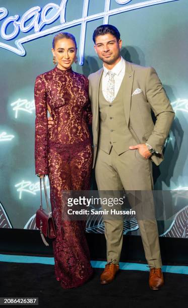 Georgia Harrison and Anton Danyluk attend the UK special screening of "Road House" at The Curzon Mayfair on March 14, 2024 in London, England.