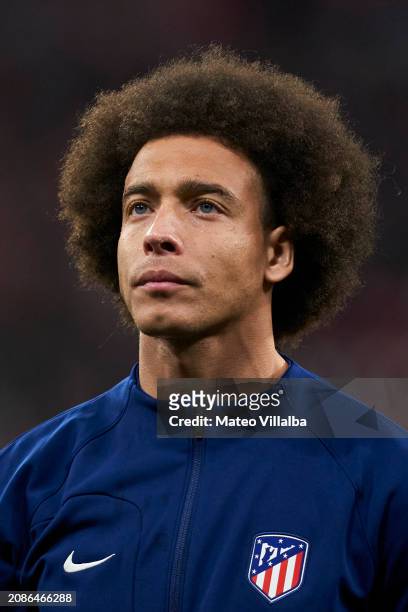 Axel Witsel of Atletico de Madrid looks on prior to the UEFA Champions League 2023/24 round of 16 second leg match between Atlético Madrid and FC...