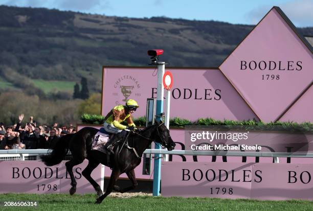 Galopin Des Champs ridden by Paul Townend cross to line to win the Boodles Cheltenham Gold Cup Chase during day four of the Cheltenham Festival 2024...