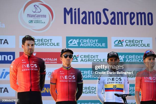 Filippo Ganna of Italy, Michal Kwiatkowski of Poland and Team INEOS Grenadiers, Jhonatan Narvaez of Ecuador and Thomas Pidcock of The United Kingdom...