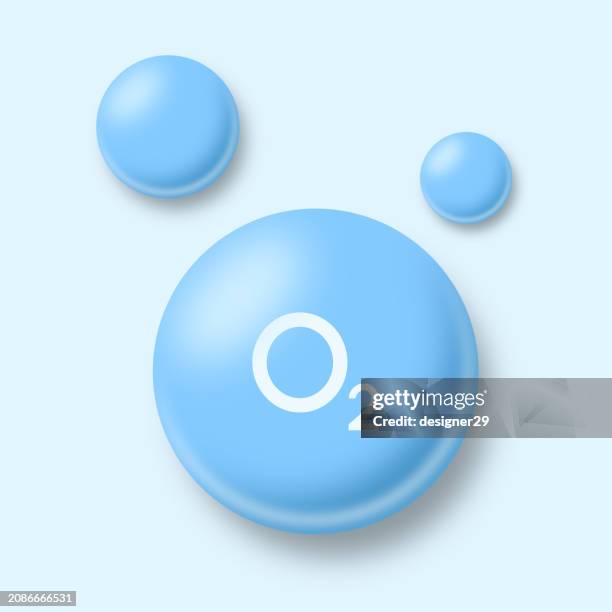 oxygen molecule icon vector design. - oxygen mask stock illustrations