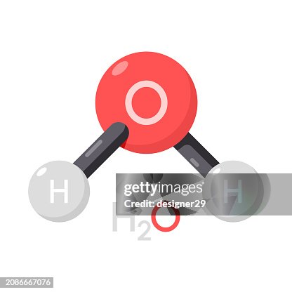 H2O Water Molecule Icon Vector Design. H2O Water Molecule Icon Vector Design.
