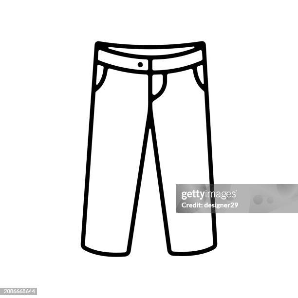 pants or trousers line icon. - hipster shopping stock illustrations