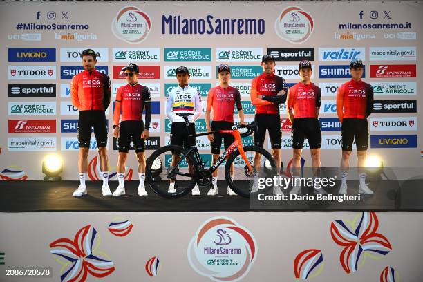 Salvatore Puccio of Italy, Filippo Ganna of Italy, Michal Kwiatkowski of Poland, Jhonatan Narvaez of Ecuador, Thomas Pidcock of The United Kingdom,...