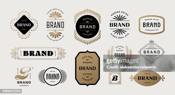 labels badges and frames - rectangle logo stock illustrations