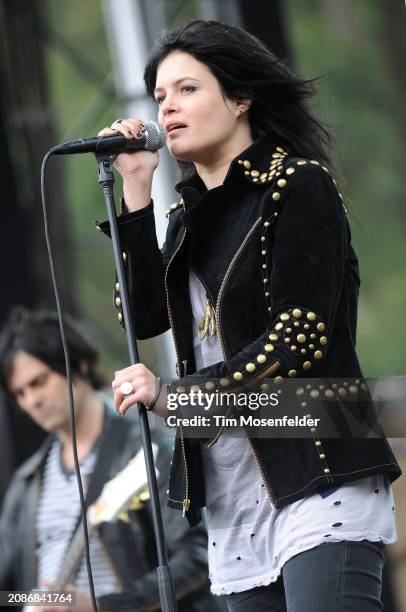 Alison Mosshart of The Dead Weather performs during the Outside Lands Music & Arts festival at the Polo Fields in Golden Gate Park on August 30, 2009...