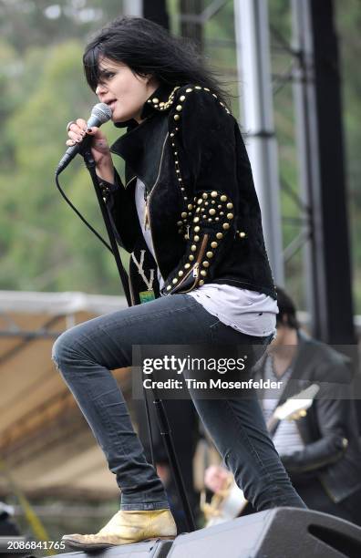 Alison Mosshart of The Dead Weather performs during the Outside Lands Music & Arts festival at the Polo Fields in Golden Gate Park on August 30, 2009...