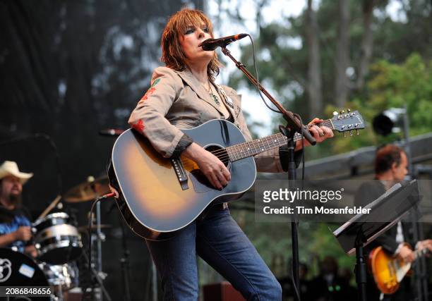 Lucinda Williams performs during the Outside Lands Music & Arts festival at the Polo Fields in Golden Gate Park on August 30, 2009 in San Francisco,...