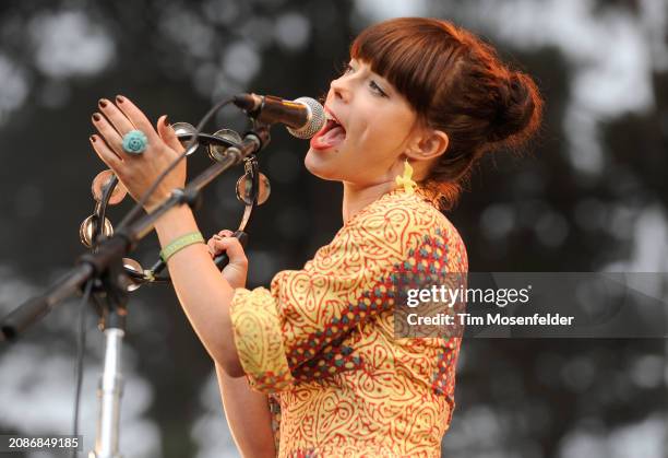 Lenka performs during the Outside Lands Music & Arts festival at the Polo Fields in Golden Gate Park on August 30, 2009 in San Francisco, California.