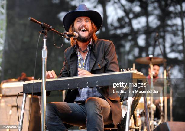 Ben Bridwell of Band of Horses performs during the Outside Lands Music & Arts festival at the Polo Fields in Golden Gate Park on August 30, 2009 in...