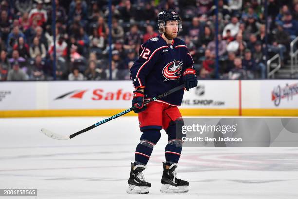 Alexander Nylander of the Columbus Blue Jackets skates during the first period of a game against the Ottawa Senators at Nationwide Arena on March 14,...