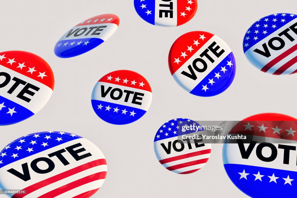 Voting in USA elections CGI Badge Pin