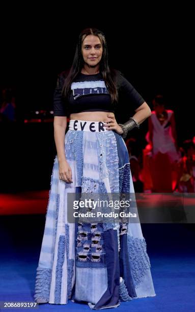 Neha Dhupia attends the Lakme Fashion Week on March 15, 2024 in Mumbai, India.