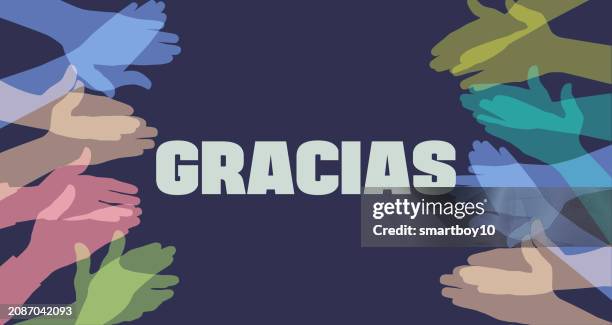 hands clapping - thank you in spanish - nurses clapping stock illustrations