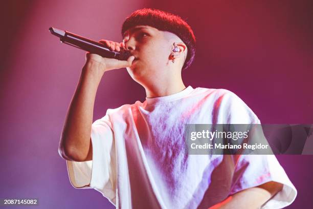 Milo J performs on stage at Palacio Vistalegre Arena on March 15, 2024 in Madrid, Spain.
