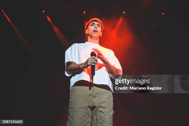 Milo J performs on stage at Palacio Vistalegre Arena on March 15, 2024 in Madrid, Spain.
