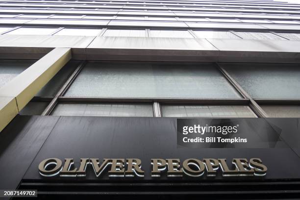 Oliver Peoples sign on March 14th, 2013 in New York City.