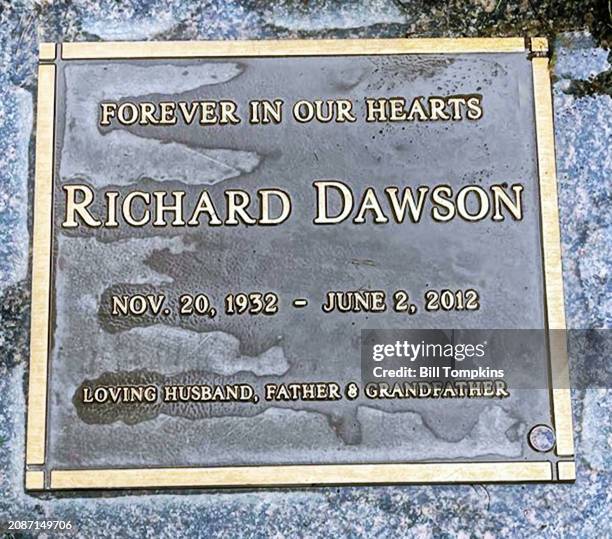 Grave of actor Richard Dawson in on March 19th, 2014 in Westwood.