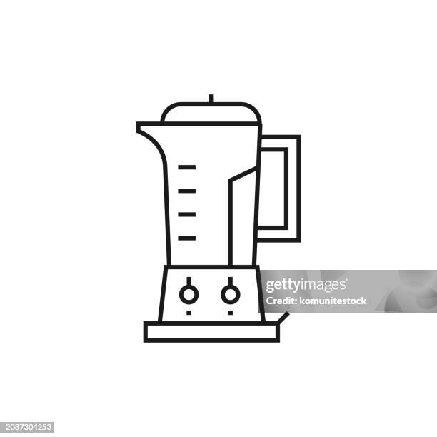 blender line icon vector illustration. icon design for logo, mobile app, website, ui, ux, sign, symbol. - making smoothie stock illustrations