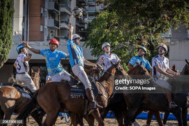 Argentina's Justo Bermudez of team Simone seen in action during the Open Horseball Argentina, held at the Regimiento de Granaderos a Caballo. Final...