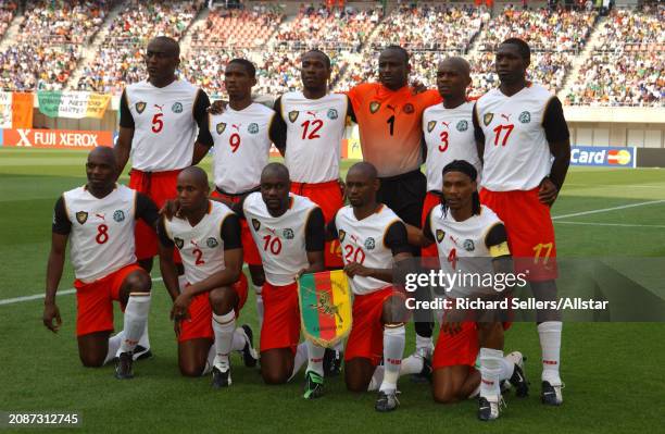 June 1: Cameroon Team Group Raymond Kalla, Samuel Eto'o, Lauren, Boukar Alioum, Pierre Wome, Marc-vivien Foe, Geremi, Bill Tchato, Patrick M'boma,...