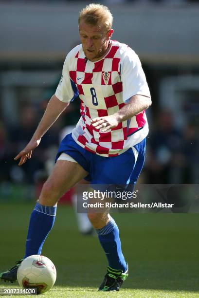 June 3: Robert Prosinecki of Croatia on the ball during the FIFA World Cup Finals 2002 Group G match between Croatia and Mexico at Niigata Big Swan...