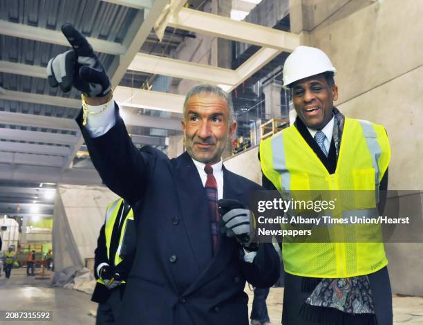 Dr. Alain E. Kaloyeros,left, Senior Vice President and Chief Executive Officer, College of Nanoscale Science and Engineering and SUNY chairman Carl...