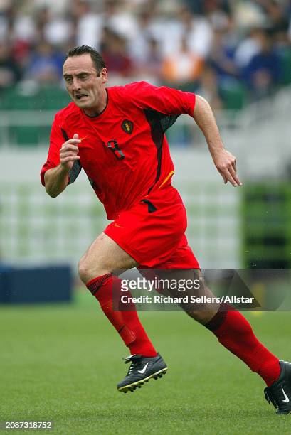 June 14: Bart Goor of Belgium running during the FIFA World Cup Finals 2002 Group H match between Belgium and Russia at Shizuoka Stadium Ecopa on...