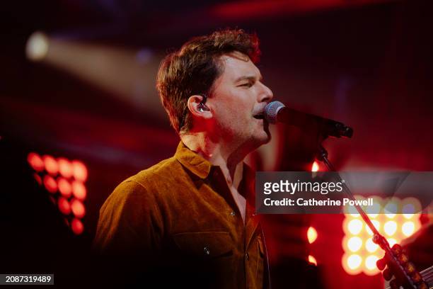 Ryan Peake of Nickelback performs at CMT Crossroads: Nickelback & HARDY at Marathon Music Works on March 07, 2024 in Nashville, Tennessee.