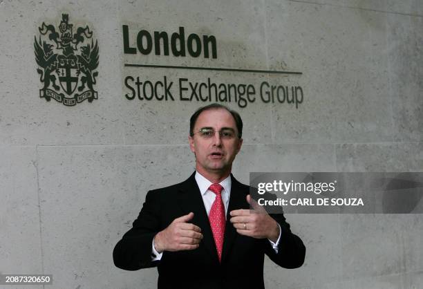 New chief executive of the London Stock Exchange Xavier Rolet poses for the media during a photocall outside the London Stock Exchange, in London on...