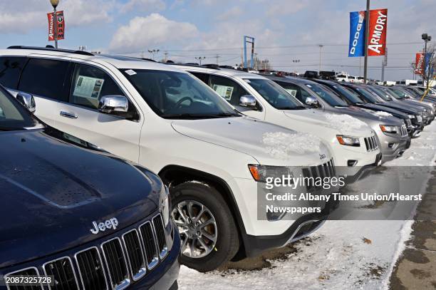 New Jeep Grand Cherokees at Armory Garage Friday Jan. 9 in Albany, NY.