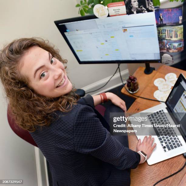 Ant Hill CEO Marcella Jewell at her desk in the main office space of their Hacker House, where young entrepreneurs live and work Thursday July 2,...