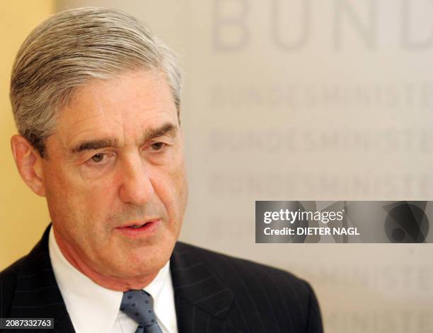 Federal Bureau of Investigation Director Robert Mueller makes a statement to the media 20 September 2007 in Vienna. Mueller is in Vienna for talks...