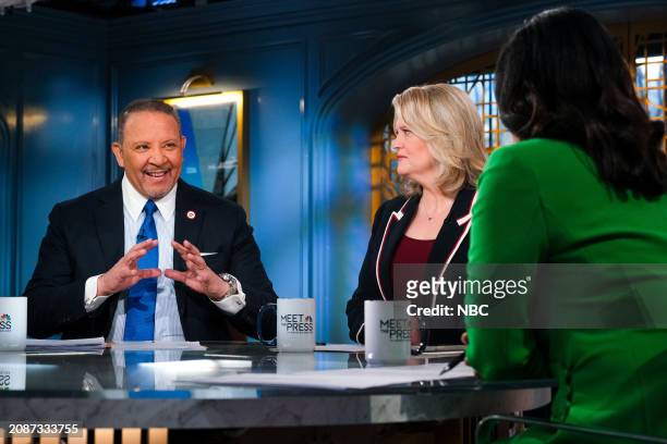 Pictured: Marc Morial, President, National Urban League, and Sara Fagen, Republican Strategist, appear on "Meet the Press" in Washington D.C., Sunday...