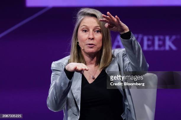 Sama Bilbao y Leon, director general of the World Nuclear Association, speaks at the 2024 CERAWeek by S&P Global conference in Houston, Texas, US, on...