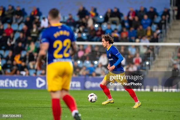 Jose Marsa of FC Andorra is playing during the LaLiga Hypermotion 2023 - 2024 match between FC Andorra and SD Amorebieta at Estadi Nacional d'Andorra...