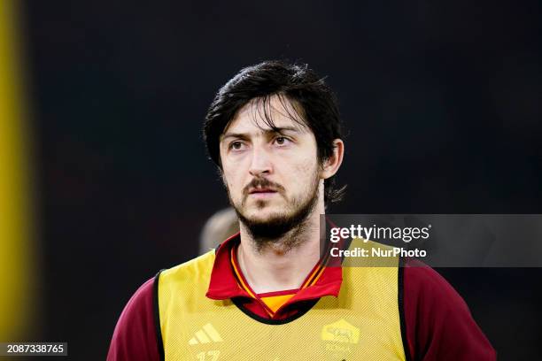 Sardar Azmoun of AS Roma during the Serie A TIM match between AS Roma and US Sassuolo Calcio at Stadio Olimpico on March 17, 2024 in Rome, Italy.