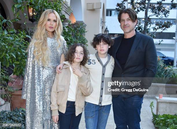 Rachel Zoe, Skyler Morrison Berman, Kaius Jagger Berman and Rodger Berman at the Mrs. Alice & HVN Cocktail Party held at The Maybourne on March 18,...