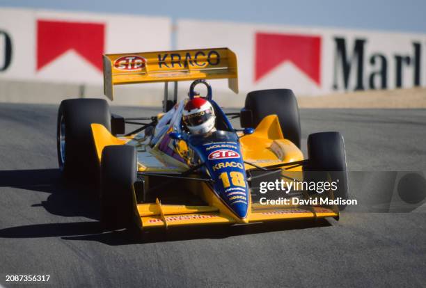 Bobby Rahal of the USA and Galles-Kraco Racing drives the Corkscrew turn at the Laguna Seca Raceway during the 1991 CART PPG Indy Car World Series...