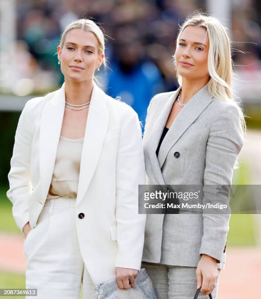 Lady Amelia Spencer and Lady Eliza Spencer attend day 4 'Gold Cup Day' of the Cheltenham Festival at Cheltenham Racecourse on March 15, 2024 in...