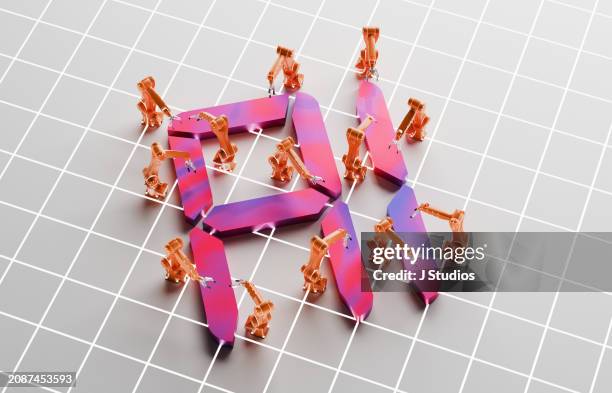 robots creating ai - surrealism stock pictures, royalty-free photos & images